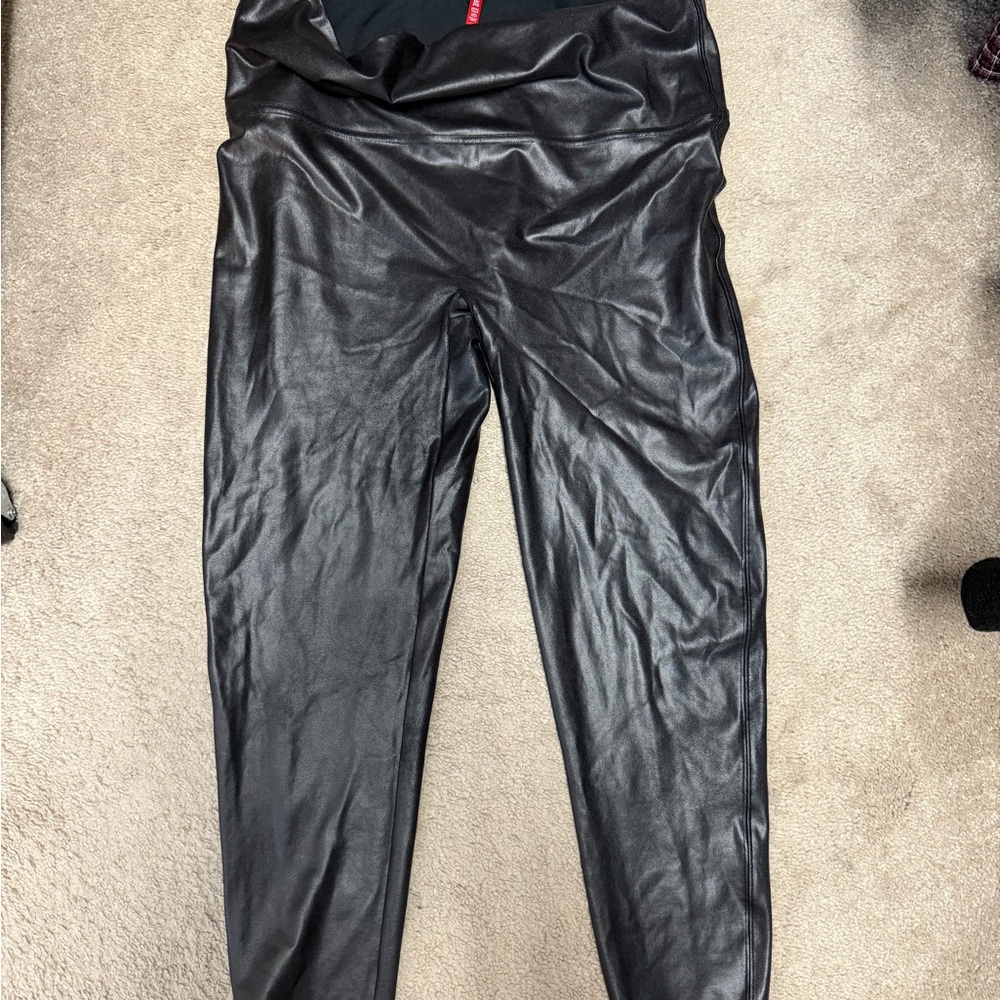 Spanx Black Faux Leather Leggings